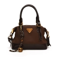 Borsa a mano Boston alla moda in marrone scuro con finiture in pelle di lusso - Caffè Con Pendente