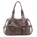 Sac fourre-tout rétro taupe en similicuir mat avec bandoulières réglables - Chameau
