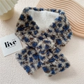 Winter warm leopard print plush scarf with thick white faux fur lining for women - Leopard Print (2卷毛蓝果)