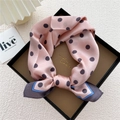 Pink polka dot silk scarf with elegant contrast border in a luxury gift box packaging - Frame Polka Dot Pink