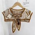 Ethnic bohemian geometric shawl scarf in brown and cream with tie closure - Geometric Wooden Window