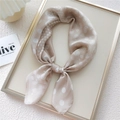 Elegant champagne gold silk scarf with white polka dots and paisley patterns for women - Polka Dot Paisley Khaki (26)