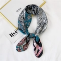 Silk neckerchief featuring pink paisley and geometric patterns in stylish knot style - Pink Paisley Striped (16 Paisley Two-tone Pink)