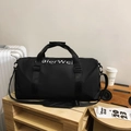 Bolso de viaje grande negro de tela Oxford con correa ajustable y asas de mano - Negro