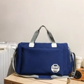 Borsa da viaggio Oxford blu scuro con cinturini grigi e toppa 1979 per viaggi - Blu