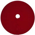 Deep red cable knit Christmas tree skirt with decorative bow ties and rustic texture - 120cm / Red
