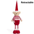 Peluche orsetto di Natale telescopico da 20 pollici con maglione e sciarpa a righe - Stile Maschile (Maglione Rosso con Fiocchi di Neve) / Altezza Telescopica (circa 63-80cm)