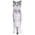 Hanging gray tabby cat hand towel with realistic print and absorbent fabric - Gray Cat