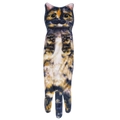 Hanging microfiber hand towel featuring a realistic calico cat print with long tail - Calico Cat