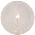 Jupe de sapin de Noël ronde en tricot torsadé crème avec nœuds sur fond blanc - 36 Pouces / Blanc