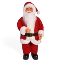 Classic 12-inch Santa Claus figurine with red velvet suit and realistic white beard - Standard
