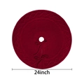 Jupe de sapin de Noël tricotée rouge de 24 pouces avec motifs de torsades - Diamètre 61 cm (24 pouces)