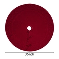 Jupe de sapin de Noël tricotée rouge de 91cm avec motifs torsadés et rubans - Diamètre 92 cm (36 pouces)