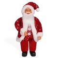 Classic 12-inch Santa Claus figurine with red snowflake outfit and realistic beard - Snowflake Style
