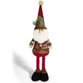 Plush Santa Claus doll with red green plaid hat and long legs for Christmas decor - Santa Claus (Regular Long Leg)