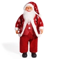 24-inch standing Santa Claus figure in red suit with white snowflakes for Christmas decor - Snowflake Style