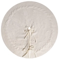 Jupe de sapin de Noël en tricot torsadé blanc cassé avec des nœuds élégants - 24 pouces / Blanc