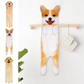 Hanging corgi dog hand towel in soft microfiber fabric for cute bathroom decoration - Corgi Style