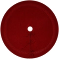Jupe de sapin de Noël tricotée rouge avec nœuds papillon et motif tissé pour les fêtes - 36 Pouces / Rouge