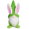 Gnomo di Pasqua in peluche con cappello verde, orecchie di coniglio e corpo soffice - Verde