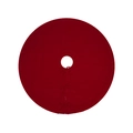 Knitted red Christmas tree skirt with cable knit pattern and decorative bow ties - 90cm / Red