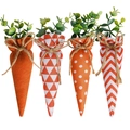 Easter fabric carrot set with orange stripes and polka dots for festive home decoration - Carrot 4-Piece Set