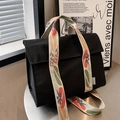 Black canvas tote bag featuring a vibrant floral wide strap and minimalist flap design - Colorful Embroidery Wide Strap Style / Black (Contrast Color)