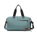 Borsa da viaggio in tessuto Oxford verde chiaro capiente con tracolla e manici neri - Verde