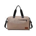 Khaki Oxford cloth large capacity travel bag with HUAYUN leather tag and black straps - Khaki