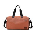 Orange-brown Oxford fabric travel bag with black handles and large capacity - Orange