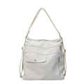 Borsa tote capiente bianco avorio da donna con tasche multiple e tracolla regolabile - Bianco