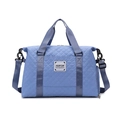 Sac de voyage matelassé bleu clair à grande capacité avec bandoulière amovible - Bleu