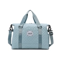 Sac de voyage matelassé bleu clair avec motif en losanges et bandoulière réglable - Vert