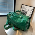 Glossy green travel bag with dry-wet separation and Noco Bag logo for gym and travel - Green