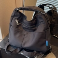 Sac fourre-tout noir polyvalent à poches multiples, grande capacité pour le quotidien - Noir