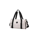Lightweight cream beige oxford waterproof gym bag with black straps for travel and sports - One Size / Off White