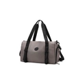 Lightweight grey Oxford travel bag with black handles and adjustable shoulder strap - One Size / Gray