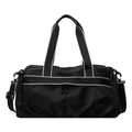 Black large capacity fitness travel bag with cream trim and detachable shoulder strap - Black