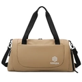 Khaki waterproof sports gym bag with NINGJIA logo and adjustable black strap - Khaki
