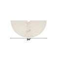 24 inch cream white knitted Christmas tree skirt with cable stitch patterns and ties - Diameter 61cm (24 inches)