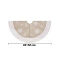 Gonna per albero di Natale beige da 61 cm con fiocchi di neve e bordo in peluche - Diametro 61cm/24 Pollici