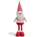 Gnomo de Navidad rojo y blanco con patas largas y una gran barba blanca - Estilo de punto