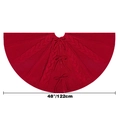 Classic 48-inch red cable knit Christmas tree skirt with decorative bow ties - Diameter 122CM/48 Inches