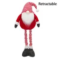 Gnomo di Natale nordico con gambe telescopiche e cappello a righe rosse per decorazione - Stile Telescopico A Righe Rosse (Babbo Natale)