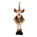Muñeco de reno navideño de peluche con piernas telescópicas y gorro a cuadros - Reno (Estándar)