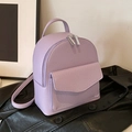 Lavender pleated ballet style mini backpack with chain strap on leather jacket - Purple