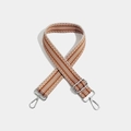 Adjustable brown and white herringbone woven strap with silver swivel lobster clasps - Track Silver Hook Brown