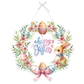 Ghirlanda di Pasqua con coniglietto e uova colorate per decorazione festiva della porta - Set Multicolore
