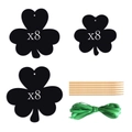 Set fai da te grattini San Patrizio con 24 carte trifoglio, stili in legno e nastri verdi - Set di Arte del Graffio del Trifoglio (L-00384)
