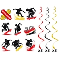 Decorazioni a spirale a tema skateboard con ritagli di graffiti e riccioli colorati - Set di Spirali a Tema Skateboard (Y-00633)